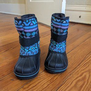 Children's Place Black/Multi Snow Boots size 12